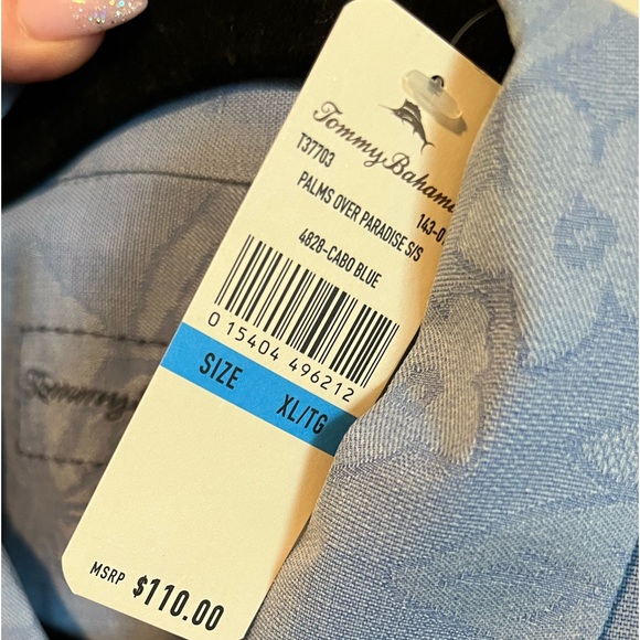 NWT Tommy Bahama 100% Silk Palms Over Paradise Short Sleeve XL Button Shirt - Picture 3 of 11